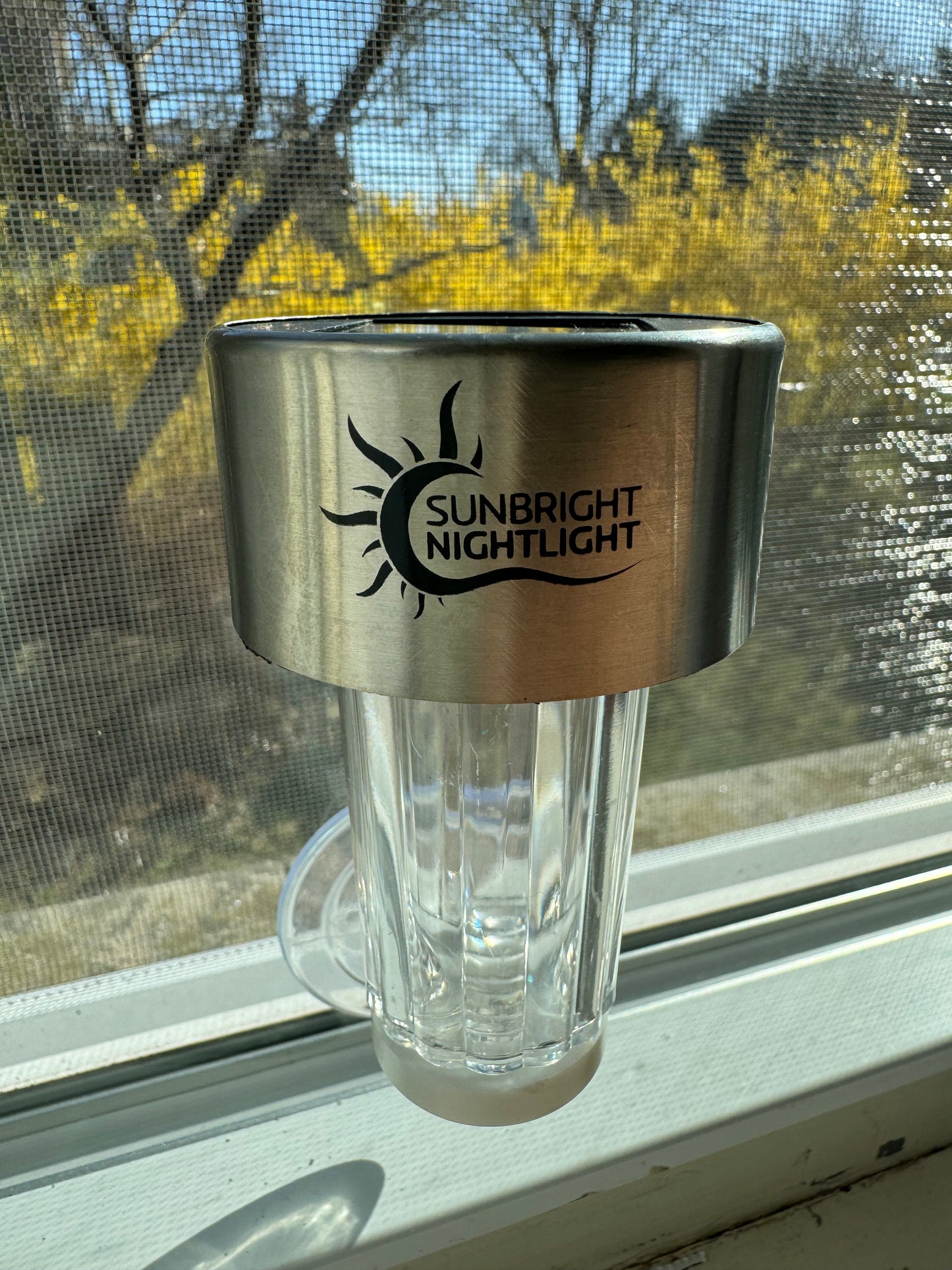 Sunbright Nightlight - Solar Powered, Indoor, Window Mount Nightlight, Warm White Light