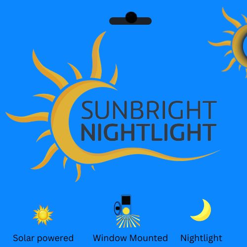 Sunbright Nightlight - Solar Powered, Indoor, Window Mount Nightlight, Warm White Light